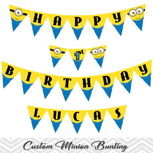 printable minion bunting printable minion banner minion birthday party banner tracy digital design