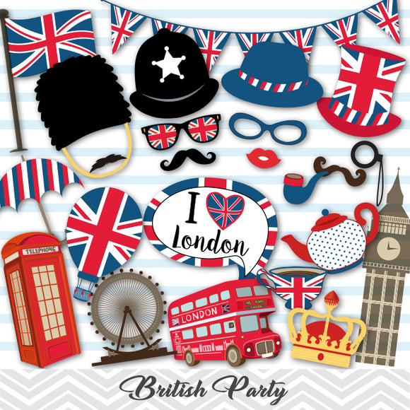 british photo booth props