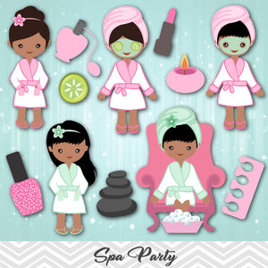 African American Spa Girls Clip Art African American Girls Spa Party Tracy Digital Design