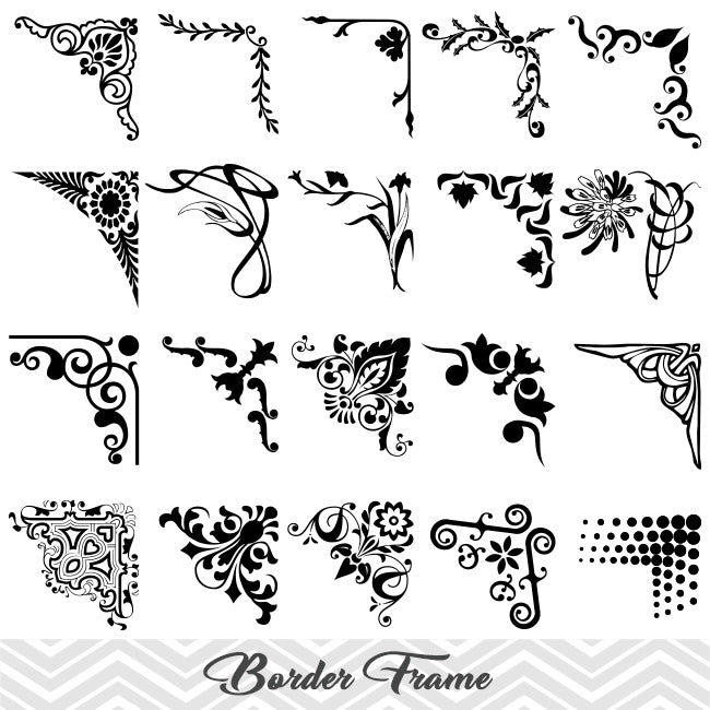 Download Black Frame Corner Ornate Clip Art, Flourish Swirl Border ...