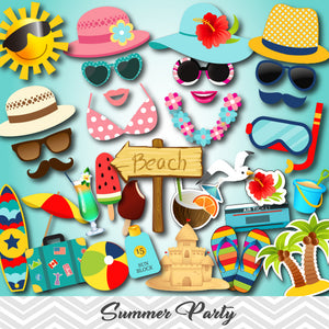 printable beach photo booth props