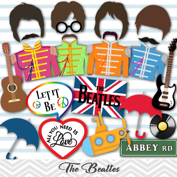 beatles photo booth props