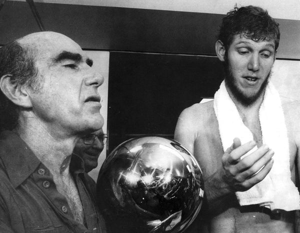 Coach Jack Ramsay and Bill Walton celebrate the Blazers’ 1977 NBA championship. -- BILL MURPHY / THE OREGONIAN/OREGONLIVE