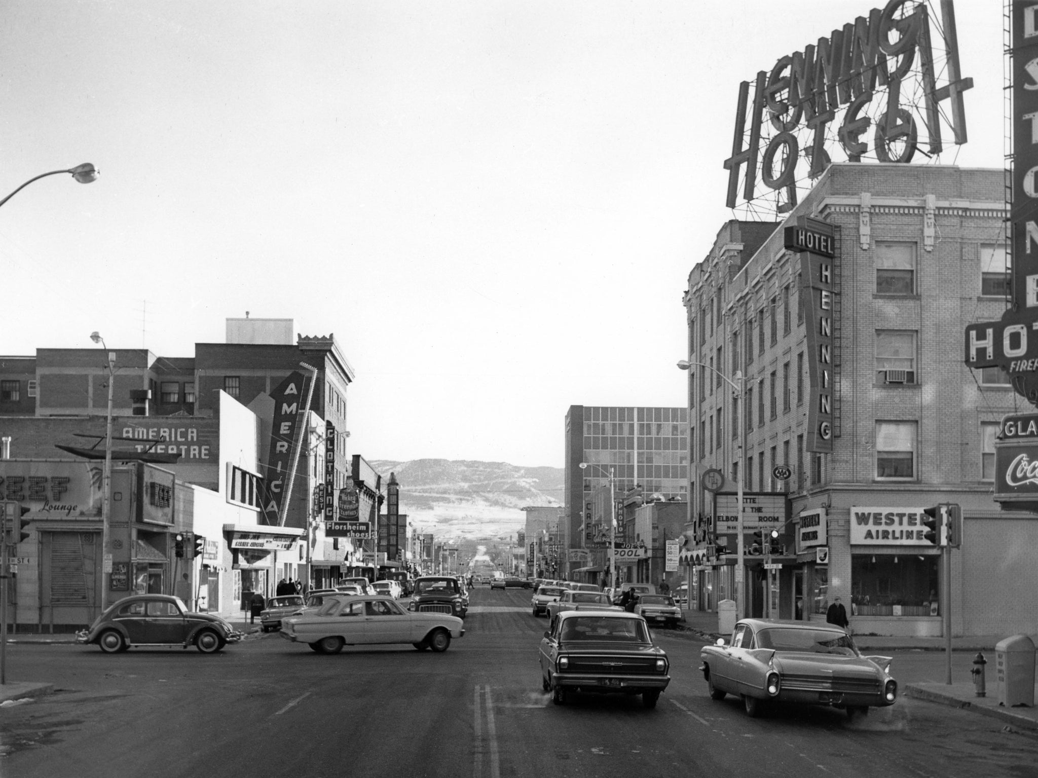 Center Street looking south, mid 1960s. -- Courtesy of the Casper College Western History Center