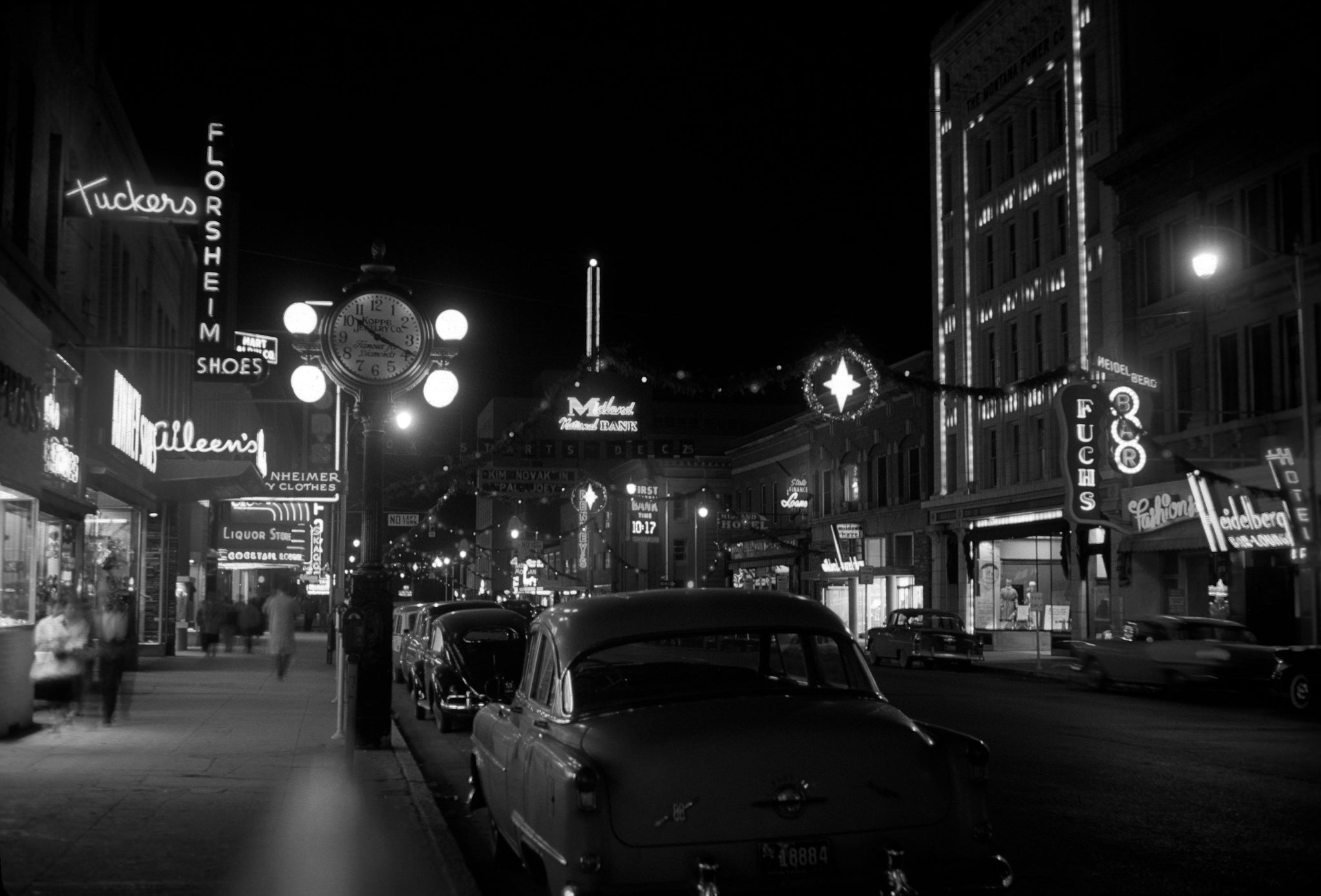 Christmas time on North 28th Street, December 1957. -- Michael Francis Photography