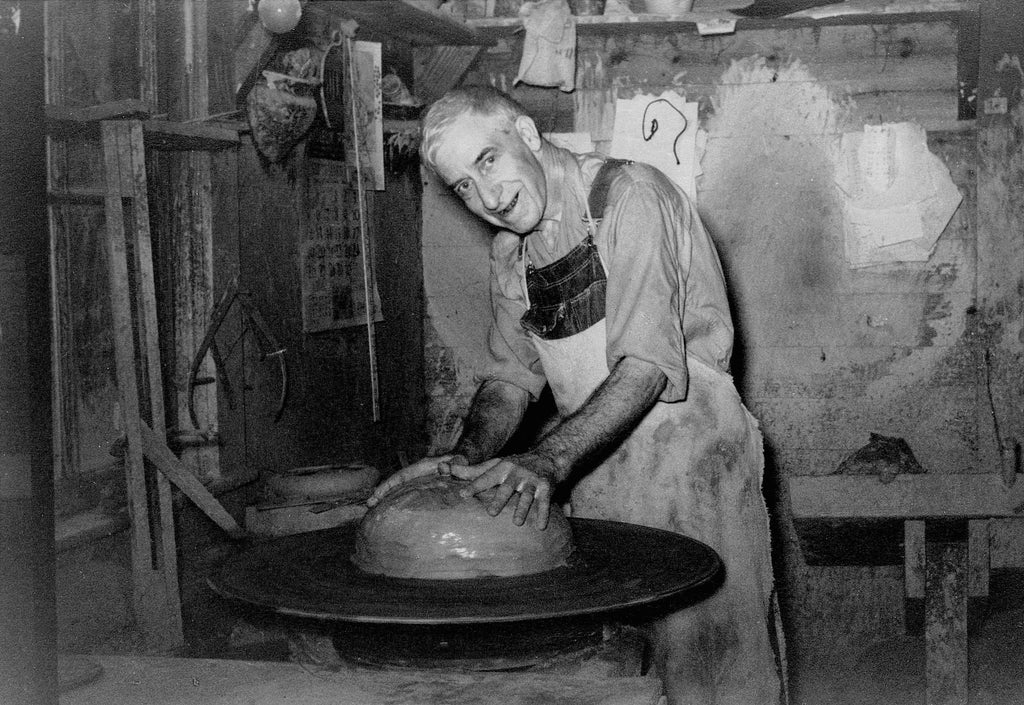 M. Shofe, a local potter known for his five-gallon churns, circa 1940s. -- Courtesy The Courier-Tribune