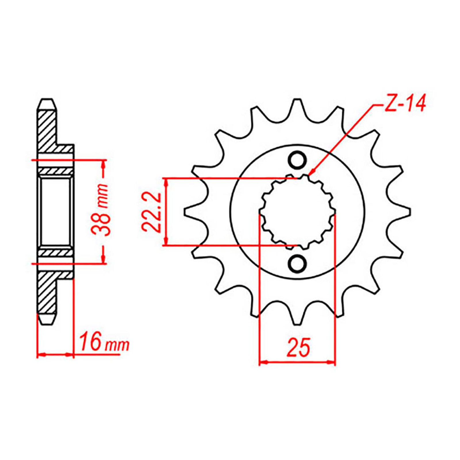 MTX PARTS MTX 740 Steel Front Sprocket #525