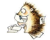 Writing hedgehog