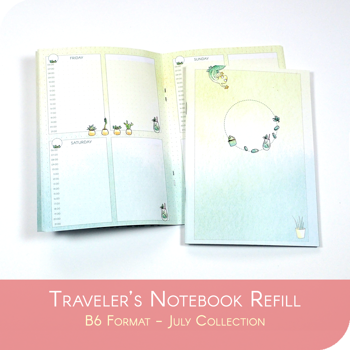 Undated Traveler's Notebook Insert - June Collection for POCKET sized –  Linouspots