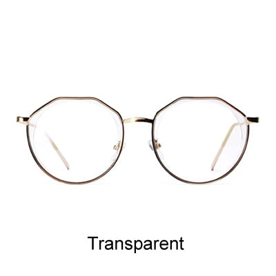 Ralferty Trendying Transparent Glasses Frame Women Clear Eyeglass Female Myopia Degree Optical Frames Gold Round Oculos 3232