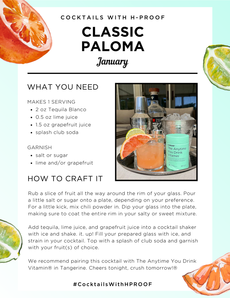 Classic Paloma Cocktail with H-PROOF