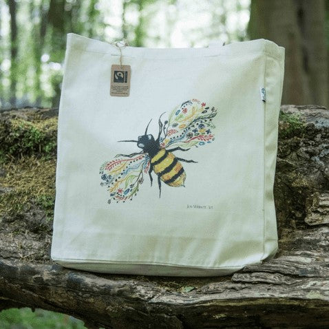 Jen Winnett Art Bee Friendly tote shopping bag