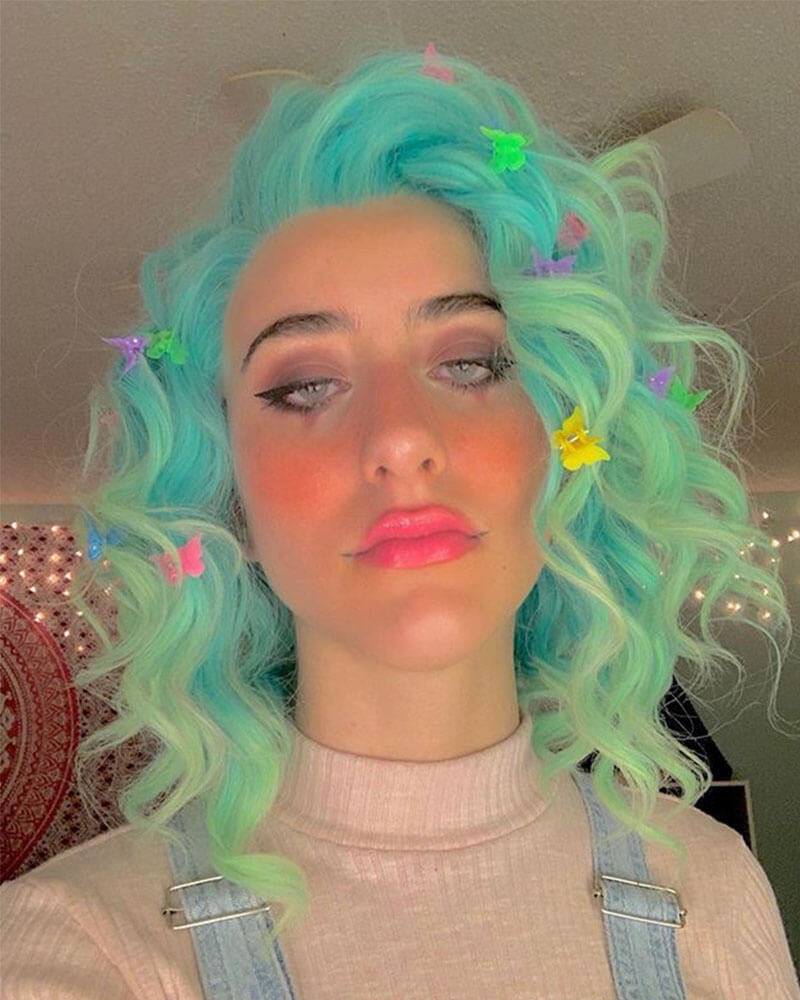 mint hair wig