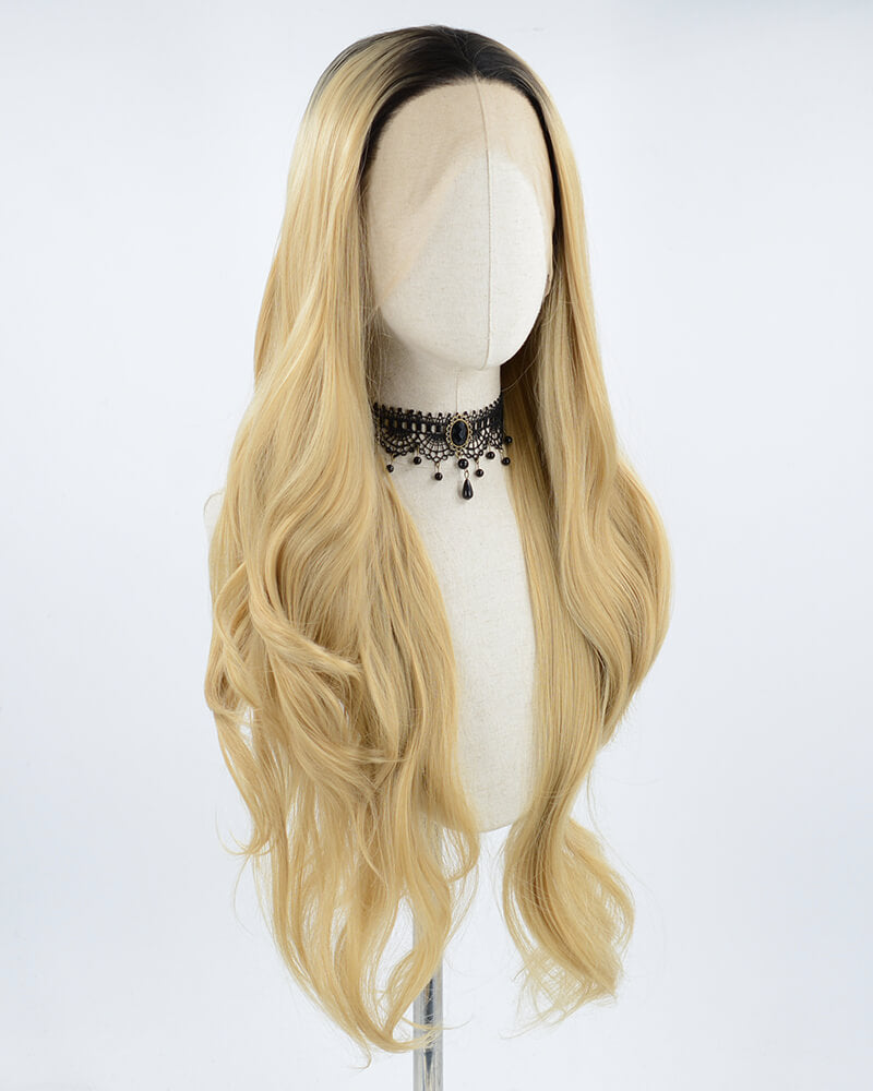 wavy short blonde wig