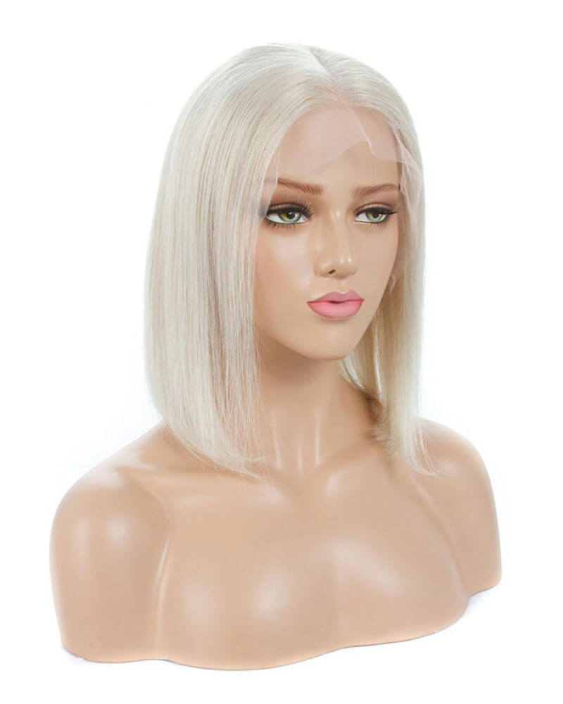 Platinum Blonde Virgin Human Hair Short Lace Wig Ht002 Weekendwigs 