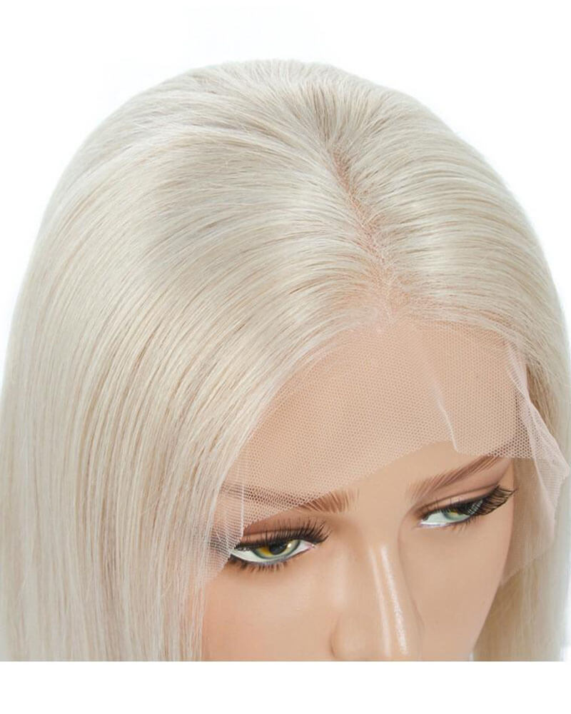 Platinum Blonde Virgin Human Hair Short Lace Wig Ht002 Weekendwigs 8593