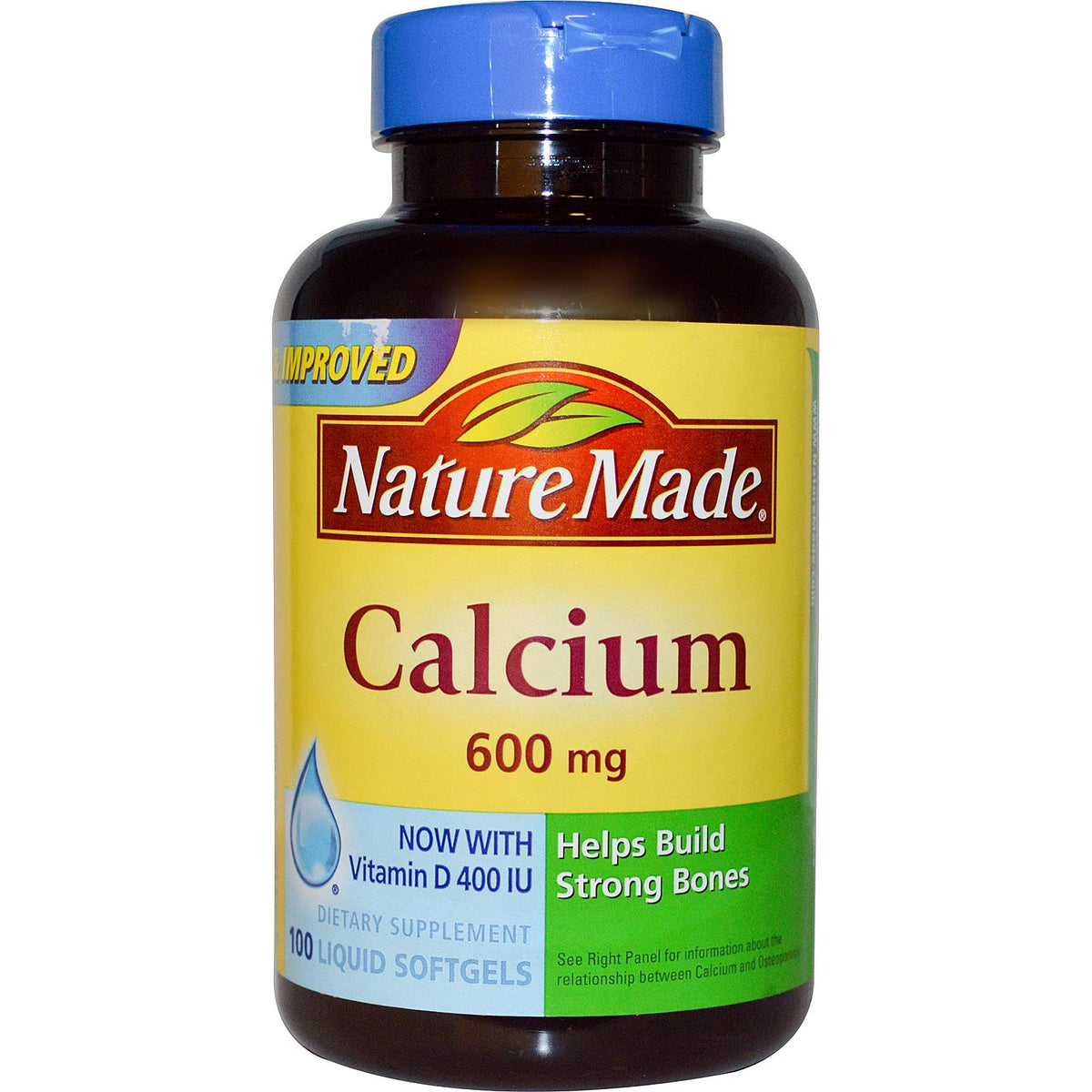 Nature Made, Calcium with Vitamin D, 400 IU/600 mg, 100 ...