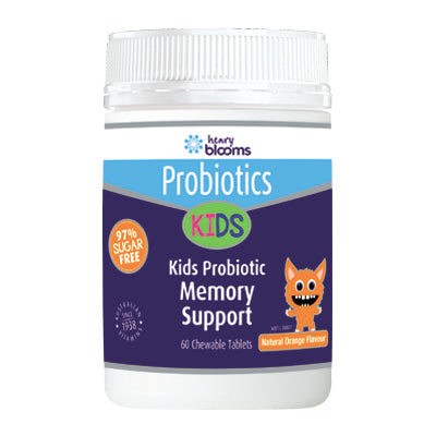  Henry Blooms Kids Probiotic Memory Support Orange Flavour 60 chewable tablets