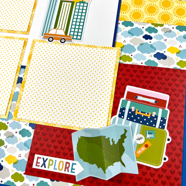 scrapbook travel map background