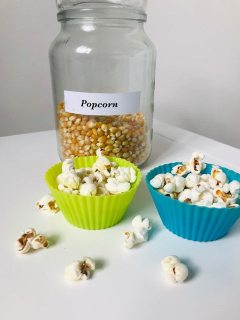 Popcorn in Silicone Muffin Moulds | Plastic Free Family Activities