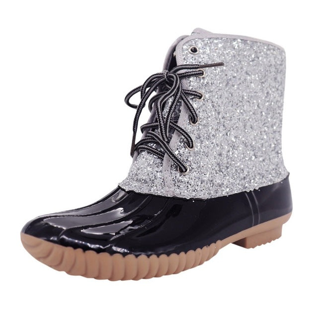 glitter steel toe boots