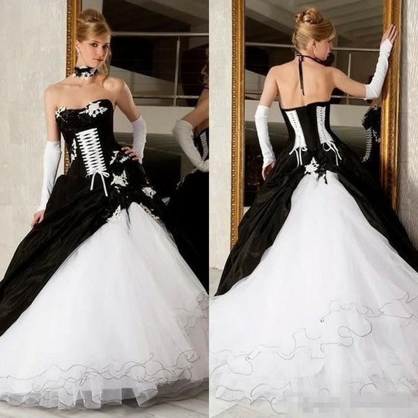 black victorian wedding dress