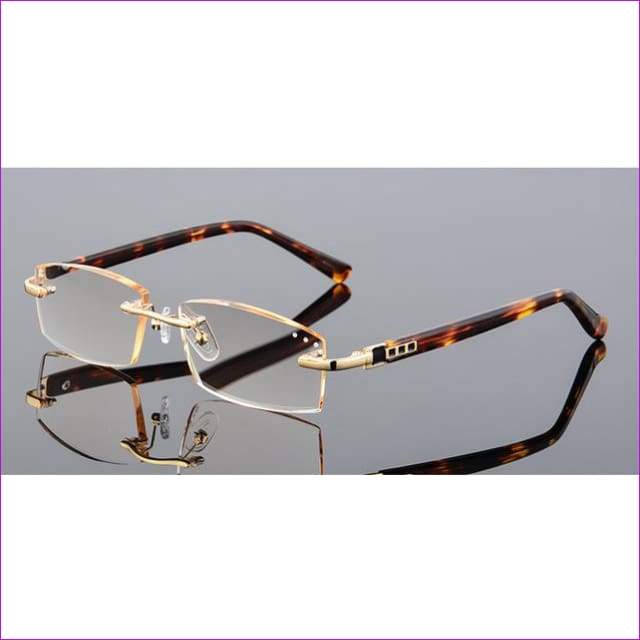 rimless glasses