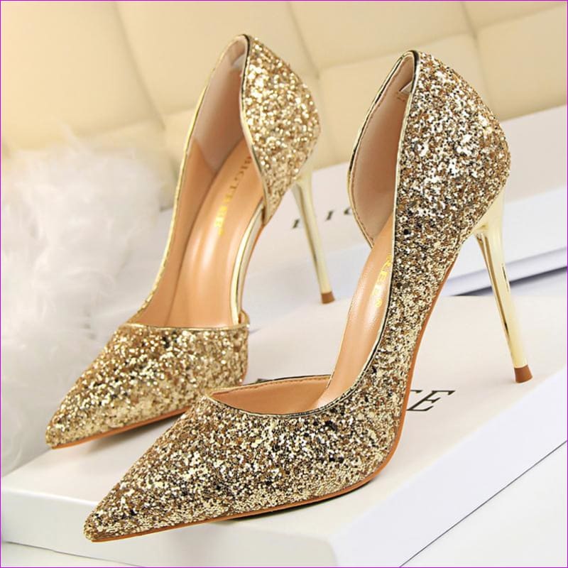 gold dress heels women's shoes