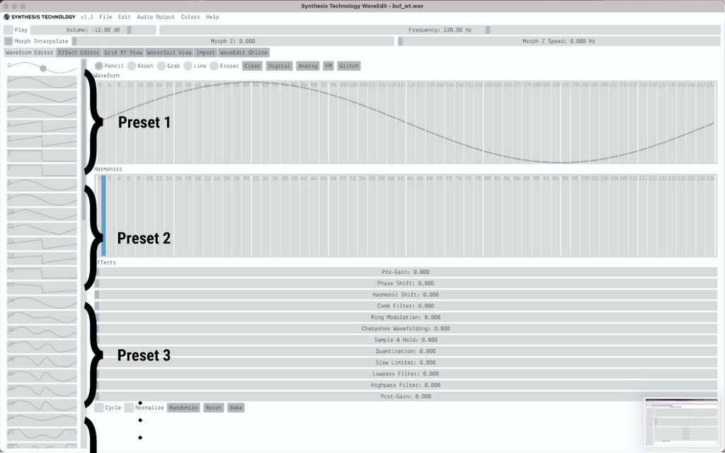 Modifica di wavetable