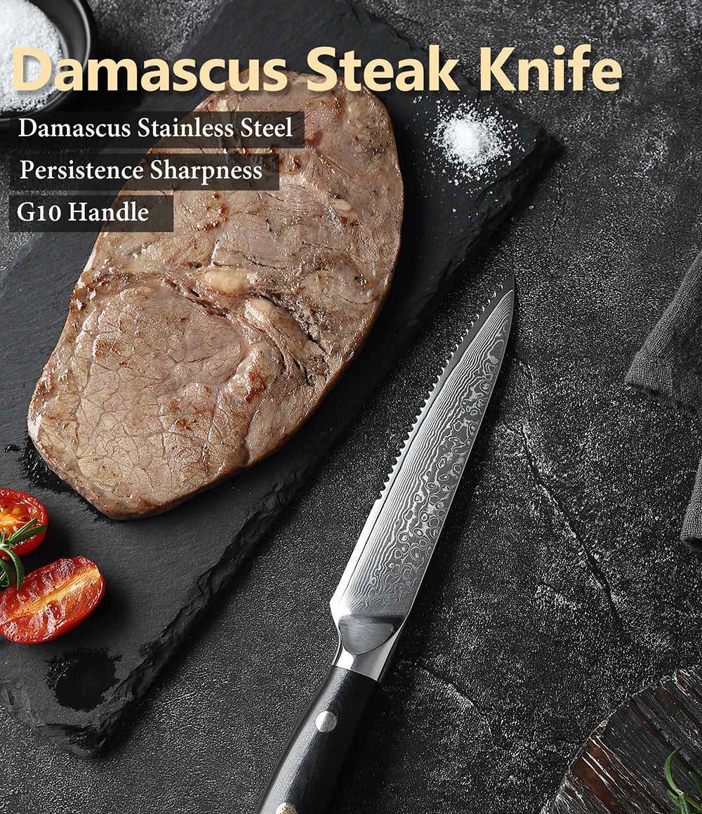 4-Piece Damascus Steak Knife Set