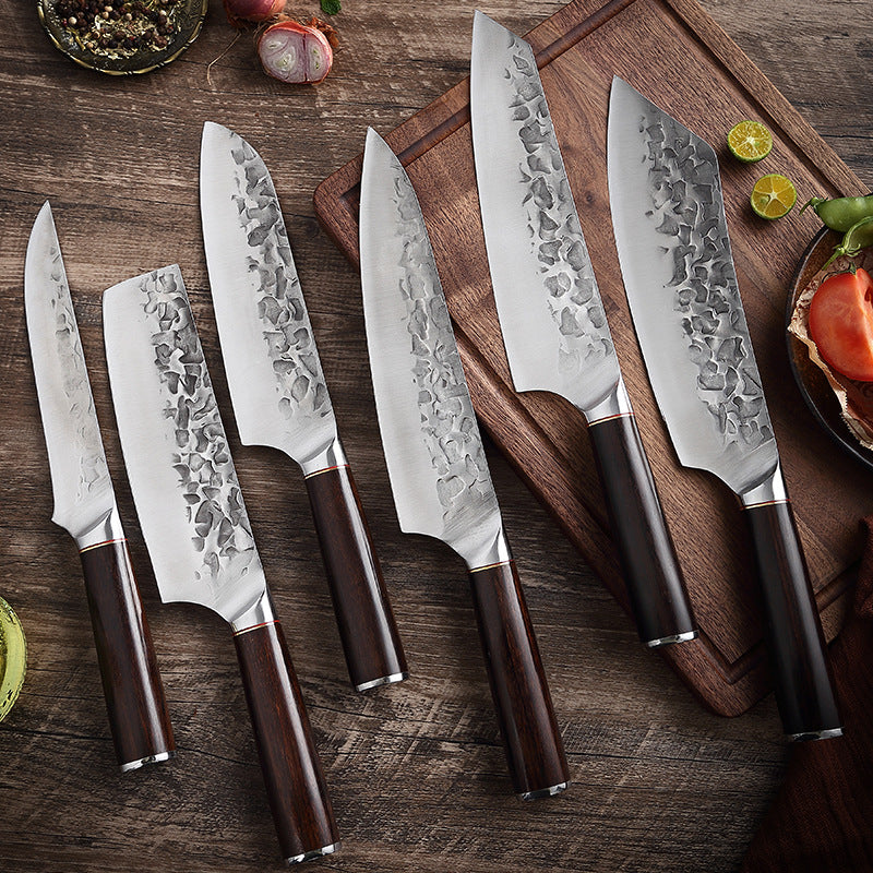 6 Piece Hand Forged Kitchen Knife Set 