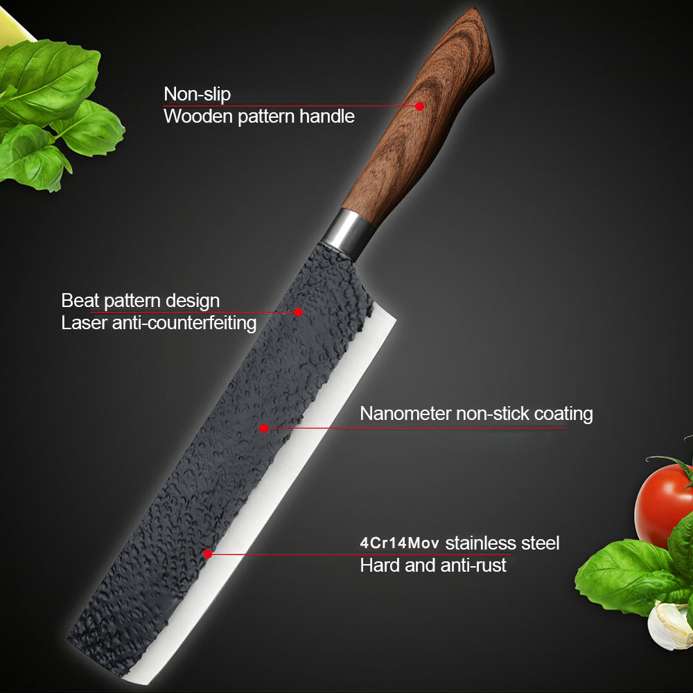 6pcs/set Stainless Steel Kitchen Knife Set Slicing Knife Meat Cleaver Fruit  Knife Chef Knives with Scissors Peeler