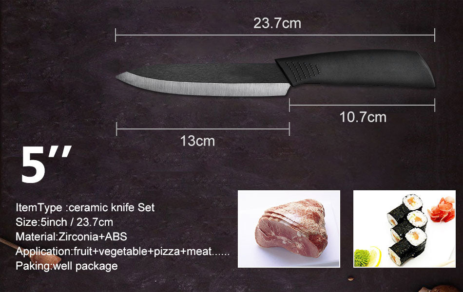 CERAMIC KNIFE SET WITH BLOCK