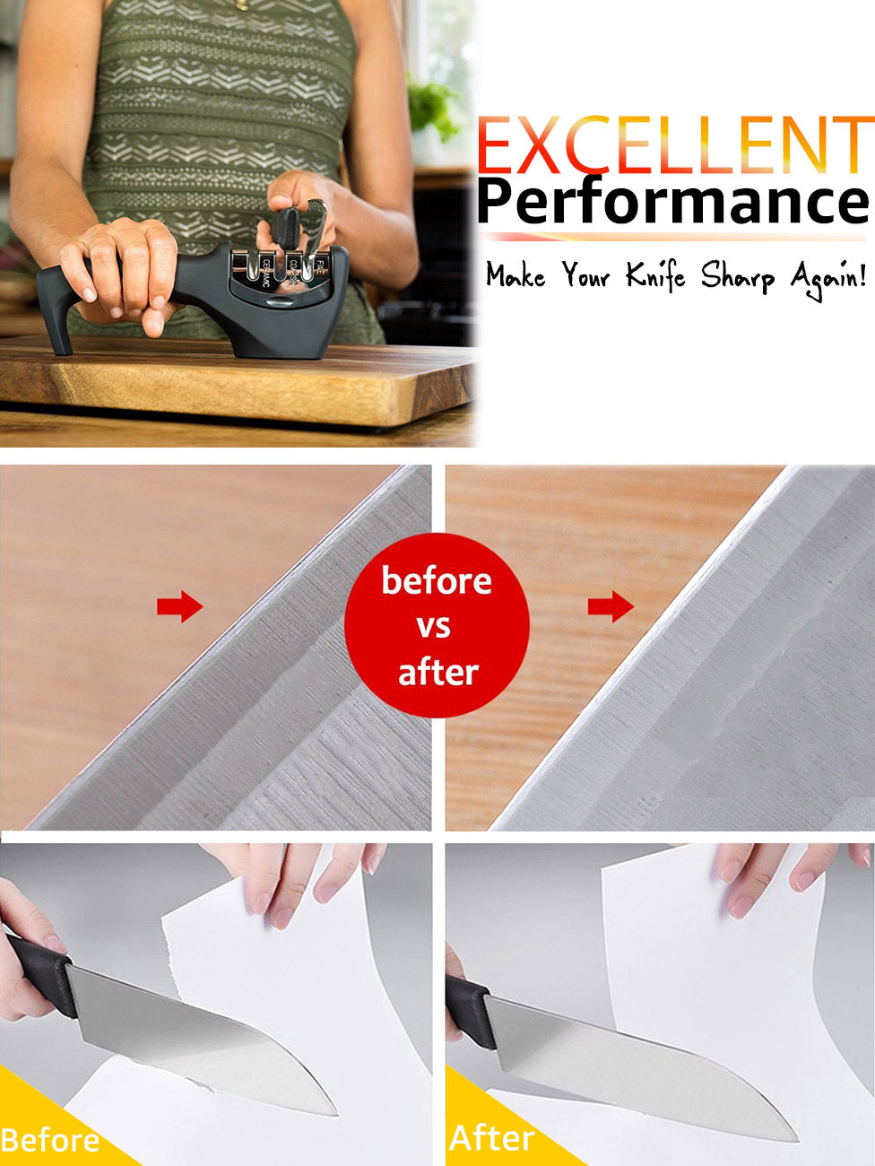 professional kitchen knife sharpener 3 Stages