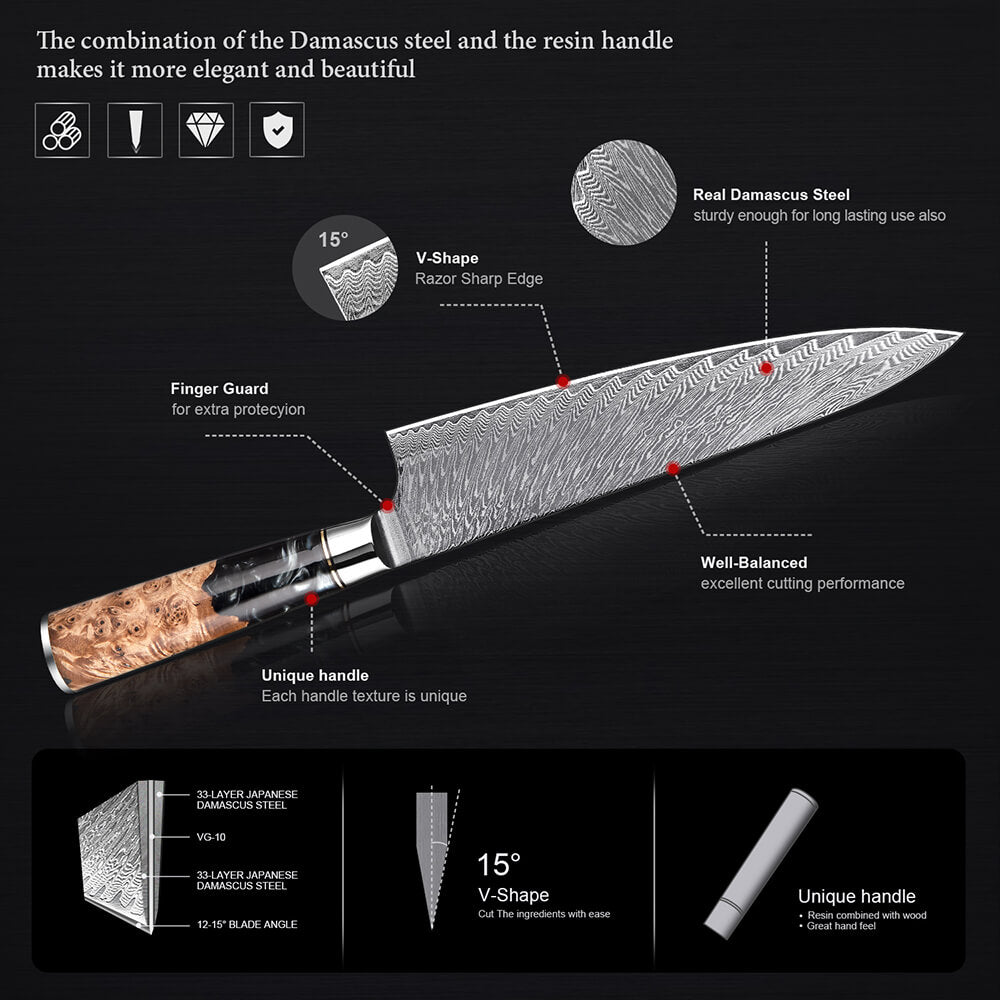 Profesional 5Inch Utility Knife Japanese Damascus Steel Kitchen Knife  Multi-purpose Cutter Knives - Best Damascus Chef's Knives