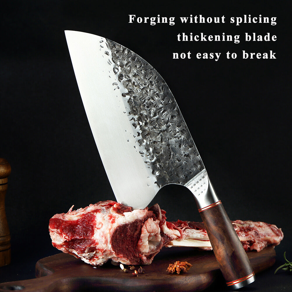 Chopping meat by hand — the single-knife method