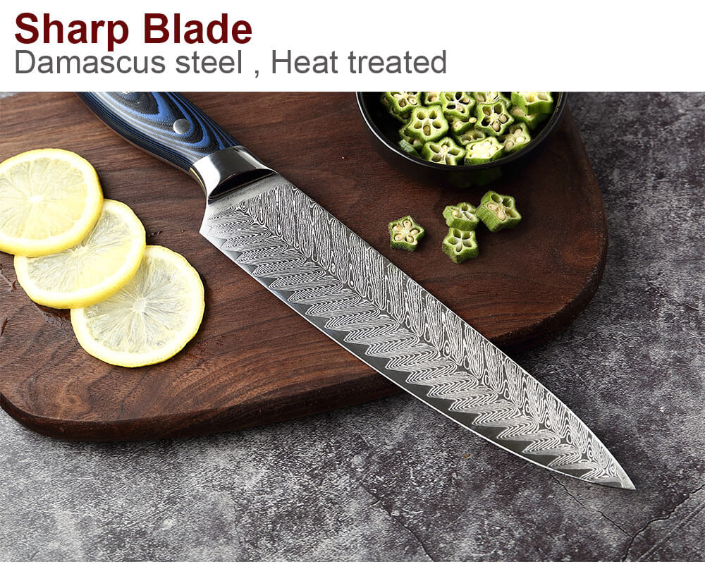 8 Inch Damascus Chef Knife - Sharp