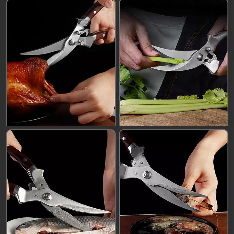 Heavy Duty Kitchen Shears with Unique Curve Blade, No Rust Cooking Knives  Multi-purpose Poultry Shears, Scissors for Turkey Chicken Meat Bone Nuts