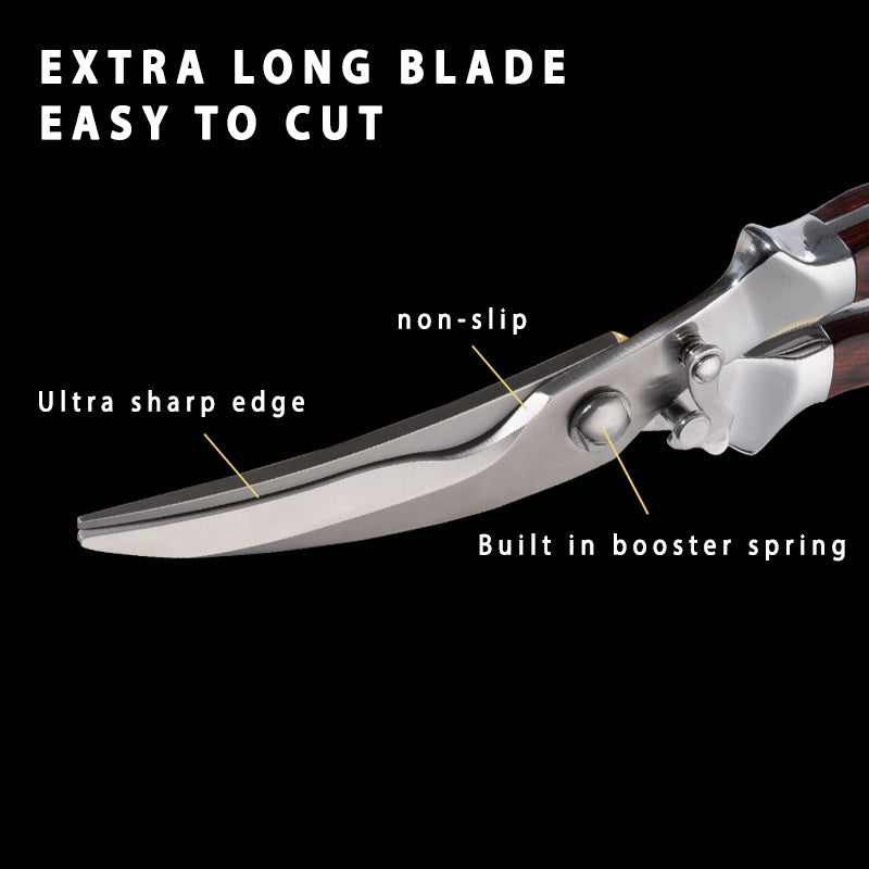 Extended and thickened kitchen shears