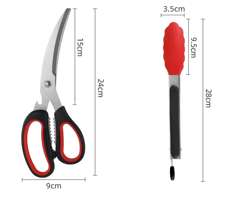 Product Info of kitchen meat shears with tongs