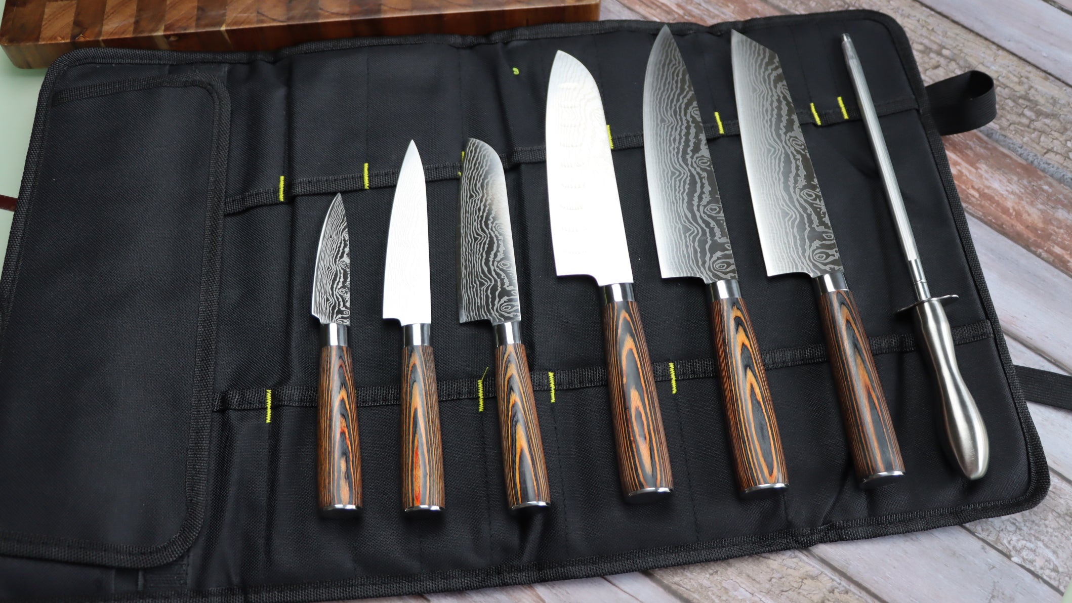 7 Piece Kitchen Knife Set With Carry Case