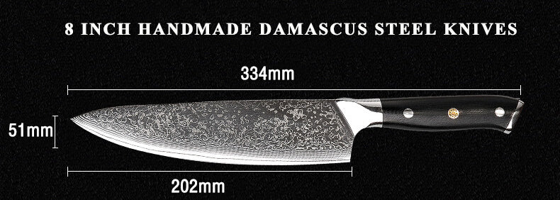 Handmade Damascus Chef Knife | Letcase Knives