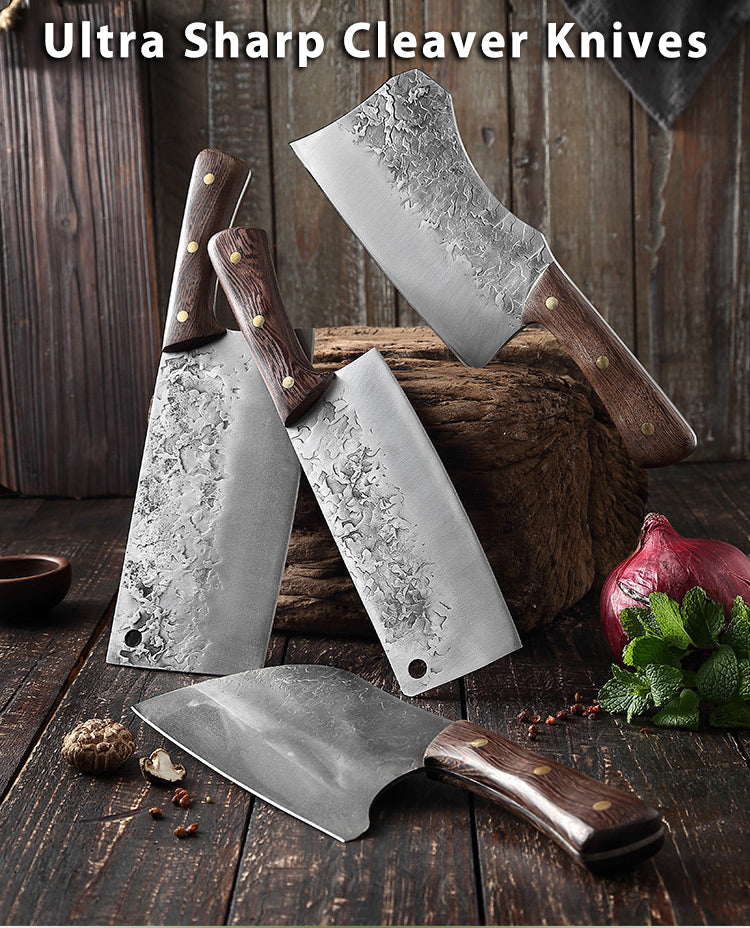 4 Piece Handmade Cleaver Knife Set