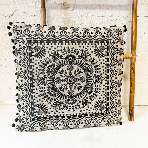 Black and White/Cream Pillow - https://therusticbarnct.com/products/square-black-cream-embroidered-mandala-pillow?_pos=21&_sid=2422d36d9&_ss=r
