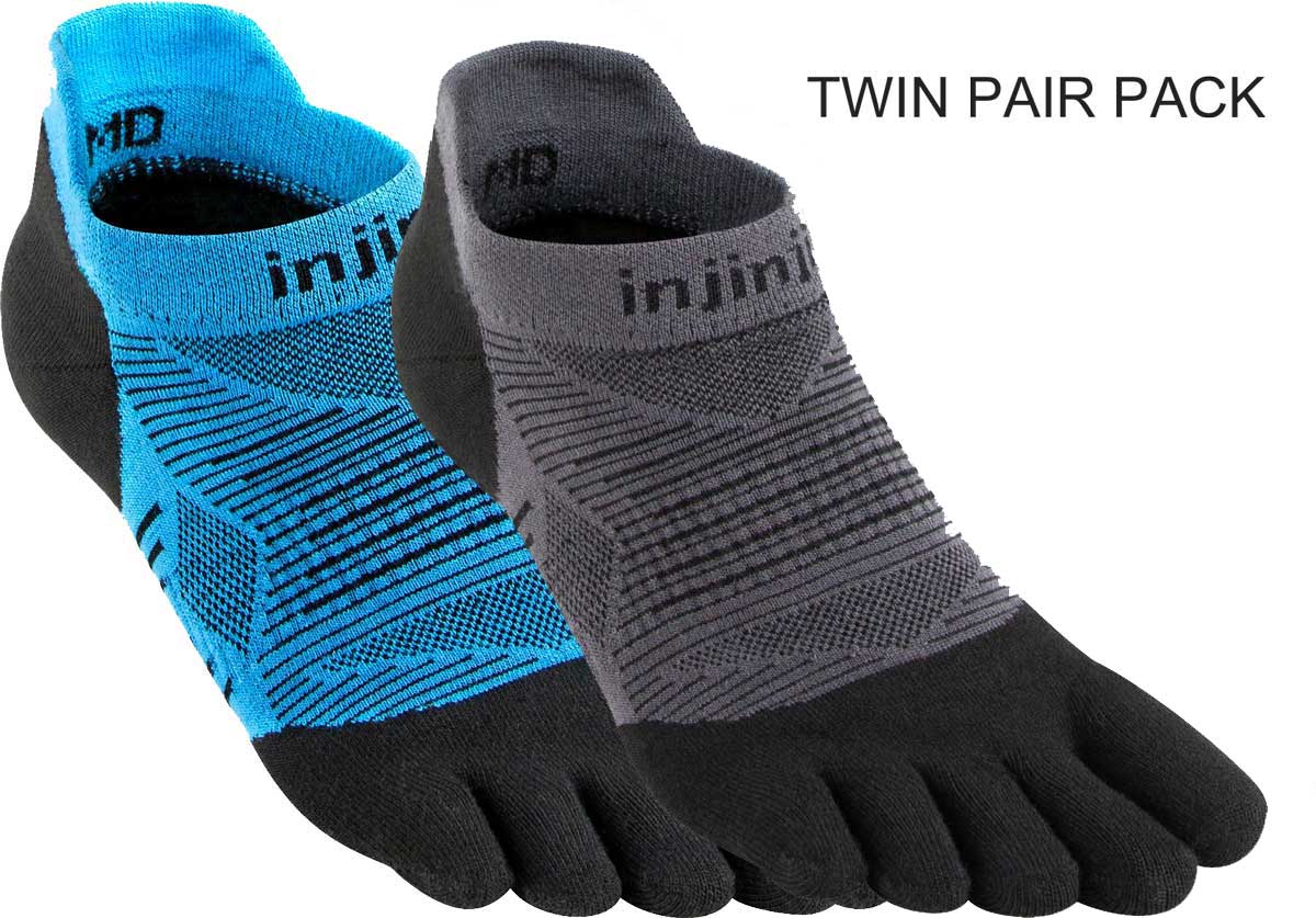 Injinji Men's Lightweight No-Show Toe Socks TWIN PACK (INJ-NS-TWIN)