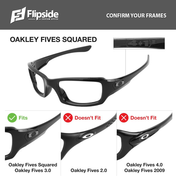 Premium BLACK Polarized Replacement Lenses for Oakley FIVES SQUARED  Sunglasses – Flipside Optics