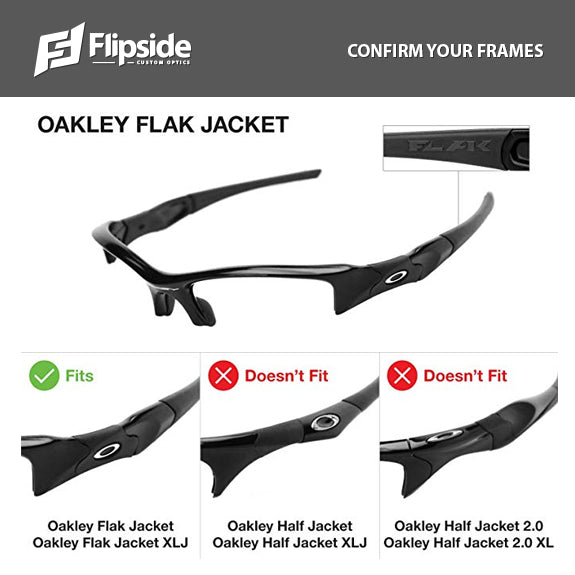 Premium Hydrophobic BLACK Polarized Replacement Lenses for Oakley FLAK  JACKET XLJ Sunglasses – Flipside Optics