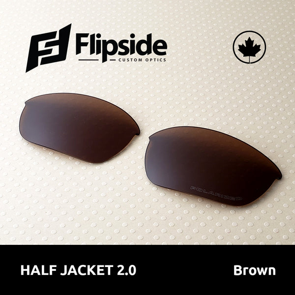 Premium BROWN Polarized Replacement Lenses for Oakley HALF JACKET Sunglasses  – Flipside Optics