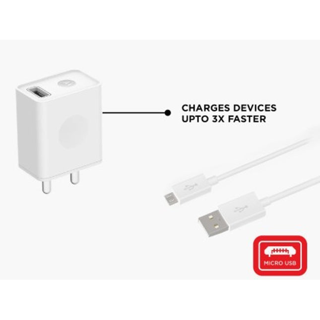 MOTOROLA 10 W 2 A MOBILE USB RAPID CHARGER WITH MICRO-USB DATA CABLE F –  MobilesBazaar