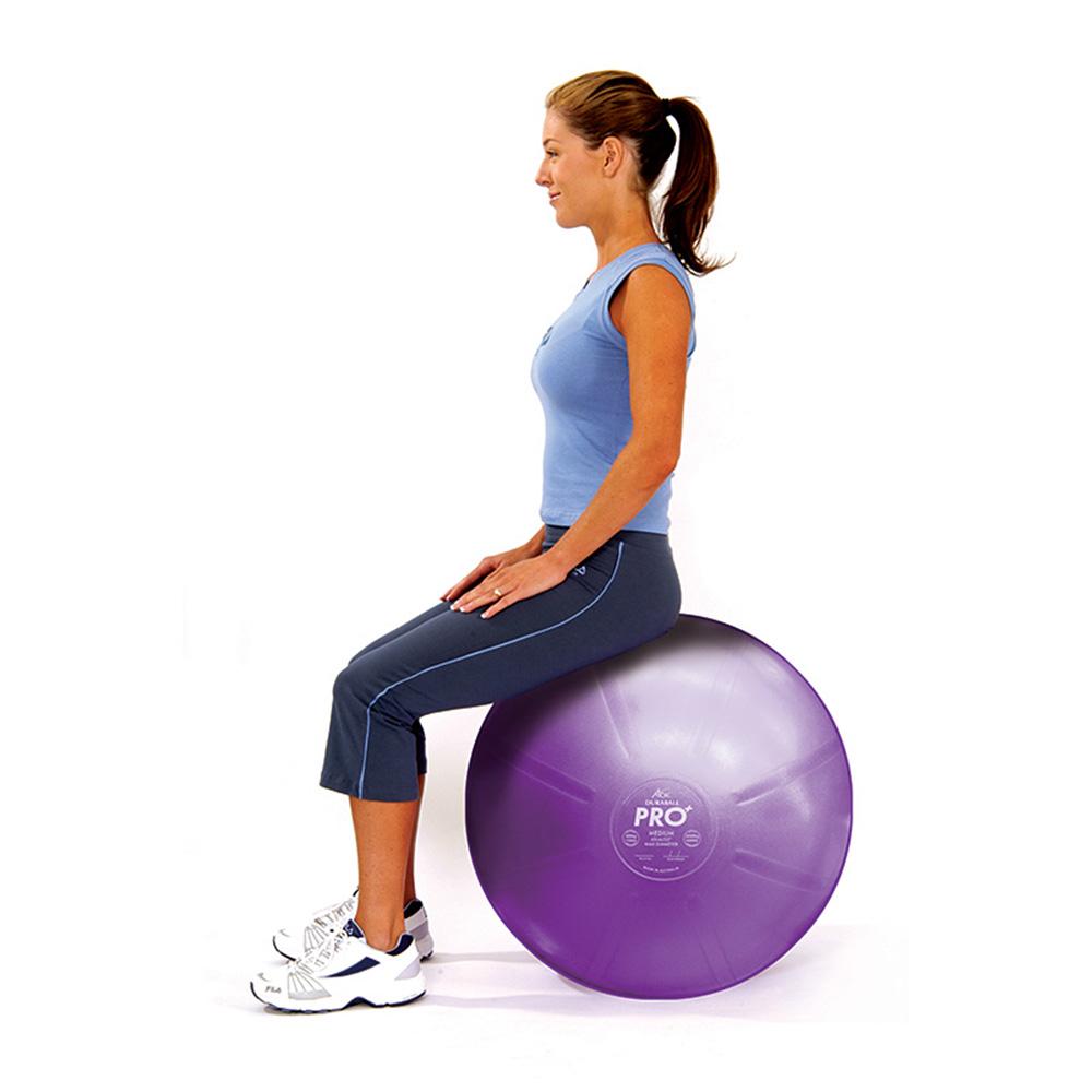 sitting on exercise ball